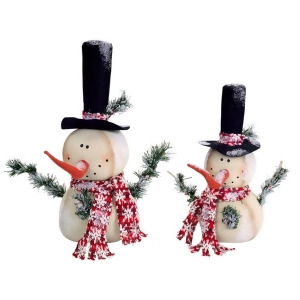 UPC 093422121934 product image for Set of 2 White and Red Jolly Snowmen Christmas Tabletop Figurines 15 - All | upcitemdb.com
