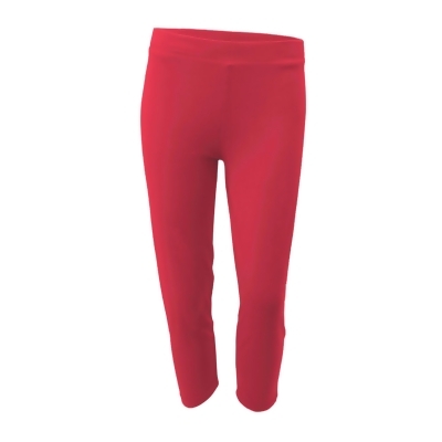 Tango Red Solid Women's Adult Stretchable Capri Leggings - Small 