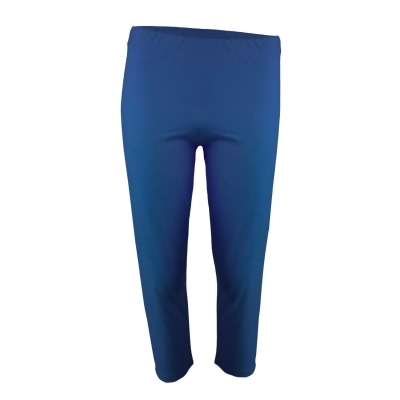 Daphne Blue Solid Women's Adult Knit Capri Leggings - Small 