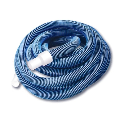 Blue and White Spiral Wound Vacuum Hose with Cuffs 21' x 1.25