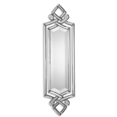 3' Victorian-Style Frameless Narrow Beveled Accent Wall Mirror 