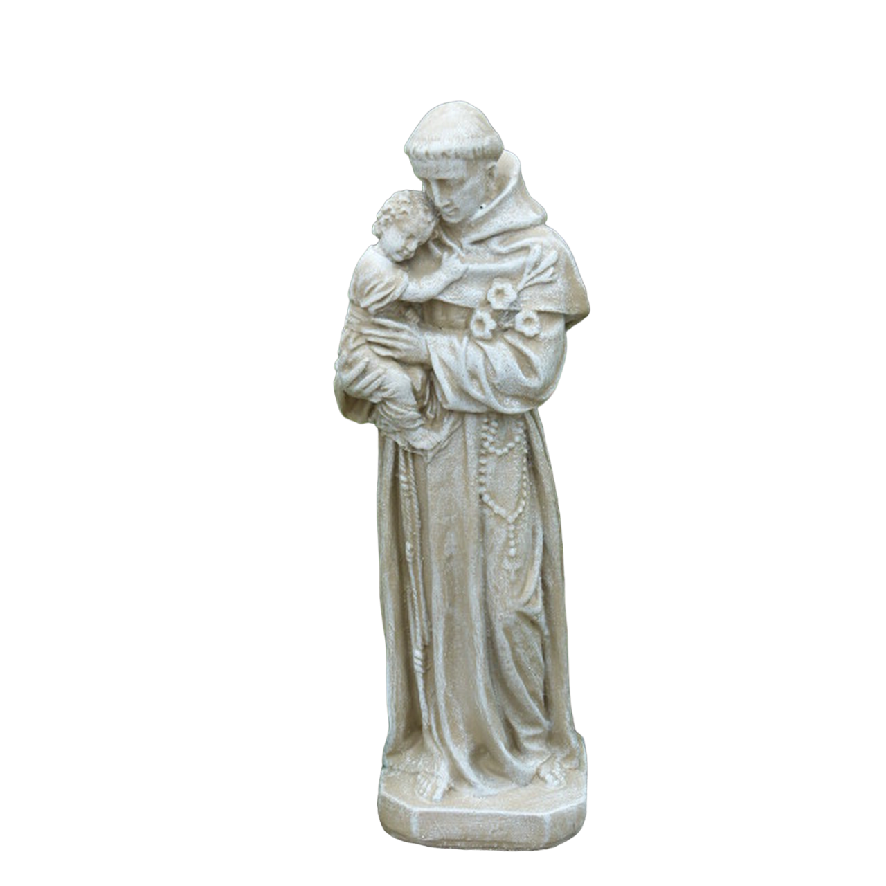 25” Limestone Finished St ANTHONY Outdoor Statue Decoration