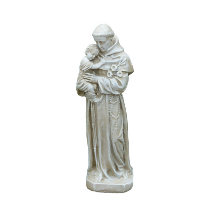 25” Limestone Finished St Anthony Outdoor Statue Decoration 