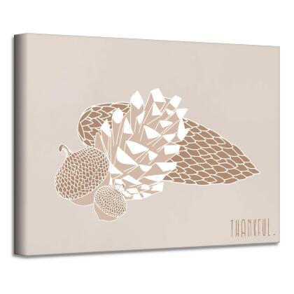 Brown and Beige Minimal Harvest II Canvas Thanks Giving Wall Art Decor 20