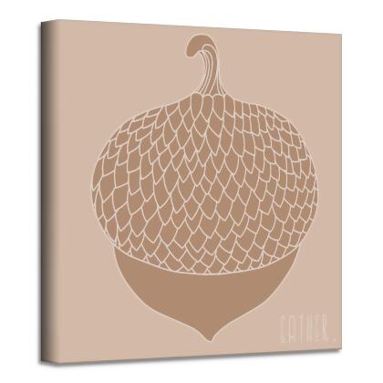 Brown and Beige Minimal Acron Canvas Thanks Giving Wall Art Decor 12