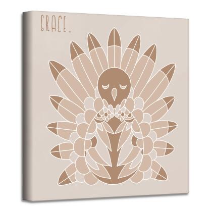 Brown and Beige Minimal Turkey I Canvas Thanks Giving Wall Art Decor 12