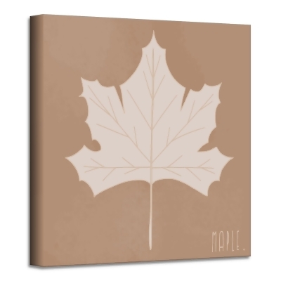 Brown and Beige Minimal Leaf I Canvas Thanksgiving Wall Art Decor 30