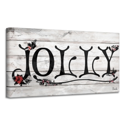 White and Black 'Jolly' Christmas Canvas Wall Art Decor 12