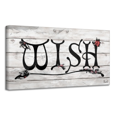 Black and Beige 'Wish' Christmas Canvas Wall Art Decor 18