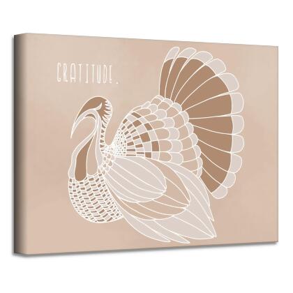 Brown and Beige Minimal Turkey II Canvas Thanks Giving Wall Art Decor 20