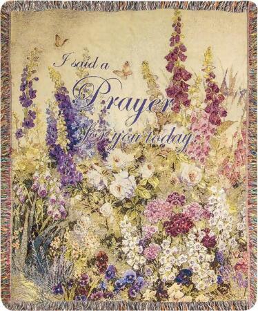 Yellow and Purple Floral Throw Blanket with Fringed Border 50