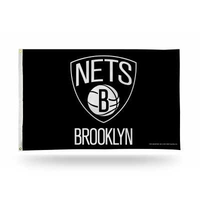 3' x 5' Black and White NBA Brooklyn Nets Rectangular Banner Flag 