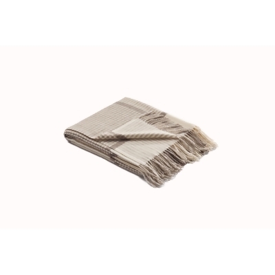 5.75' X 4.25' Creamy Beige Merino Wool Throw Blanket 