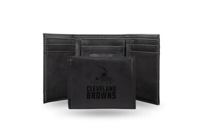 4' Black NFL Cleveland Browns Trifold Wallet at christmas.com