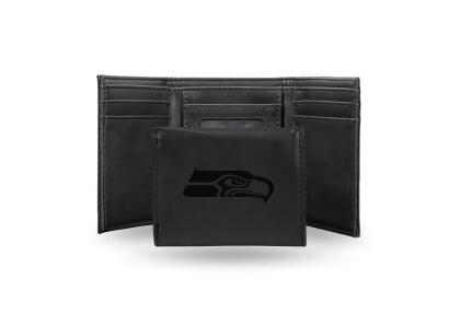 NFL Seattle Seahawks Tri-Fold Wallet, Black