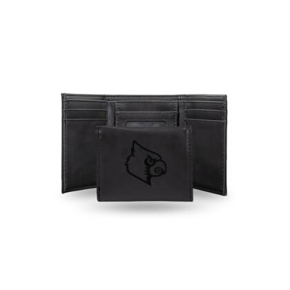 Louisville Cardinals Deluxe Leather Tri-Fold Wallet Packaged in Gift Box