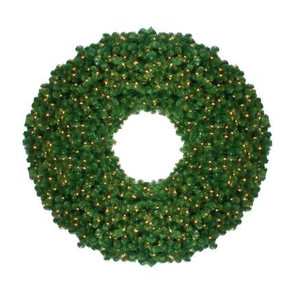 12' Pre-Lit Olympia Pine Commercial Artificial Christmas Wreath - Warm White Lights 