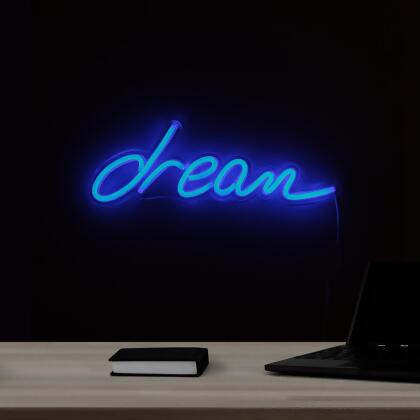 17” Bright Blue Neon Style Dream LED Lighted Wall Sign 