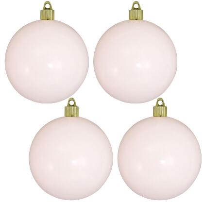 4ct Pure White Matte Finish Shatterproof Christmas Ball Ornaments 4