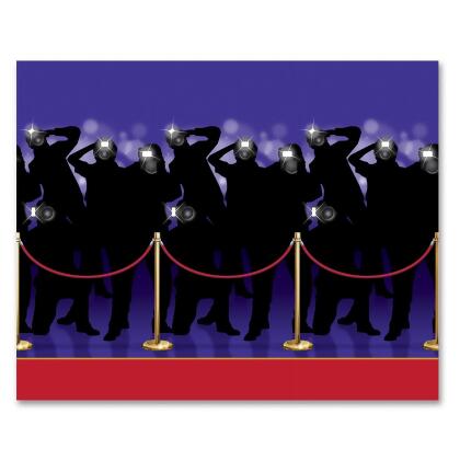 Pack of 6 Black and Red Shadowed Paparazzi Photo Backdrop Wall Decor 30' 