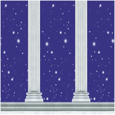 Pack of 6 Blue Stars and Columns Backdrop Wall Decor 30' 