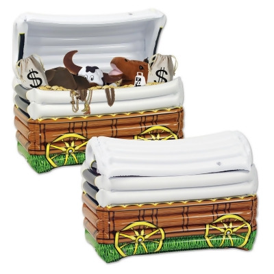 Pack of 12 Inflatable Brown Western Chuck Wagon Party Drink Cooler 24
