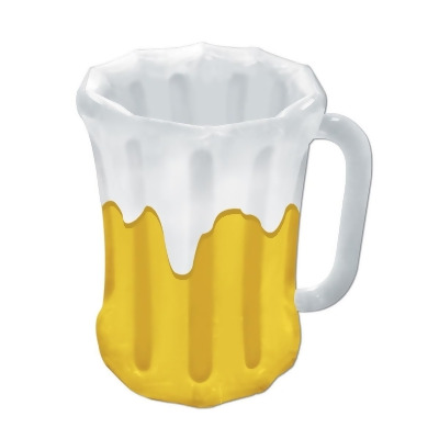 Pack of 6 Inflatable Yellow and White Frosty Beer Mug Party Drink Coolers 27