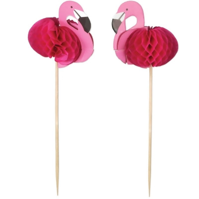 Club Pack of 288 Pink and Red Tropical Flamingo Finger Food Party Picks 8