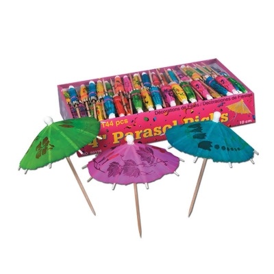 Club Pack of 24 Purple and Green Tropical Parasol Food or Drink Decoration Party Picks 4