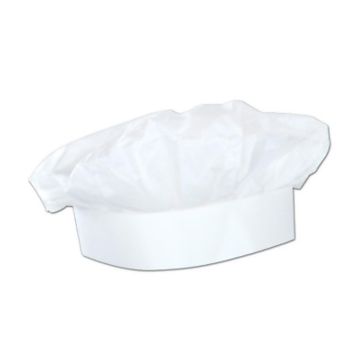 Club Pack of 48 White Solid Chef's Hat Costume Accessories 