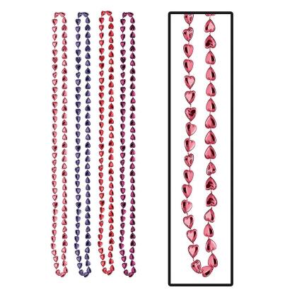 ◆VVV◆ Pink Ribbon Heart Mix Bead Necklace 23FWNK086PKF 25ct Lab Grown Pink Diamond Heart Shape Pave Pendant – By