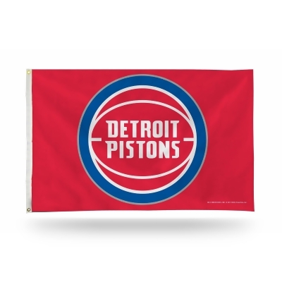 3' x 5' Pink and Blue NBA Detroit Pistons Rectangular Banner Flag 