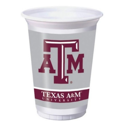 Club Pack of 96 White and Brown NCAA Texas A&M Aggies Plastic Drinking Tailgate Party Cups 7
