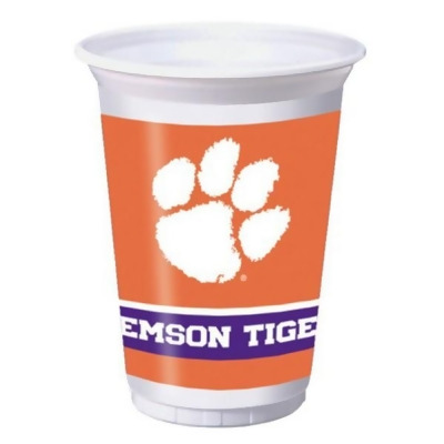 Club Pack of 96 White and Orange NCAA Clemson University Tigers Drinking Tailgate Party Cups 7