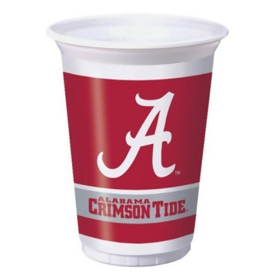 Club Pack of 96 Red NCAA Alabama Crimson Tide Disposable Plastic Drinking Party Tumbler Cups 20 oz. 