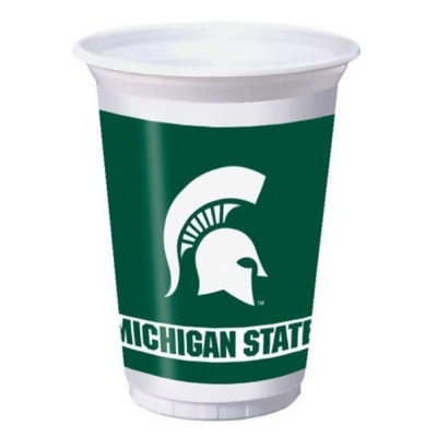 Club Pack of 96 NCAA Michigan State Spartans Disposable Plastic Drinking Party Tumbler Cups 20 oz. 
