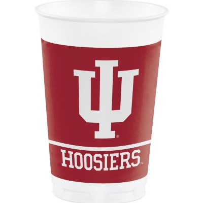 Club Pack of 96 Red NCAA Indiana Hoosiers Disposable Plastic Drinking Party Tumbler Cups 20 oz. 