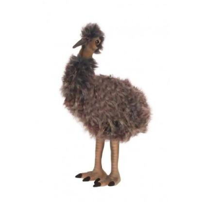 Set of 3 Brown Handcrafted Plush Baby Emu Bird Stuffed Animals 15'' 