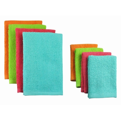 Set of 8 Lime Green Solid Rectangular Dish Towels and Dish Cloths 19