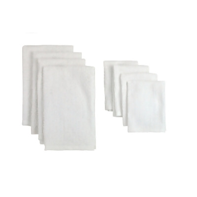 Pack of 8 Solid White Dish Towel and Wash Cloth Kitchen Accessory Set 19