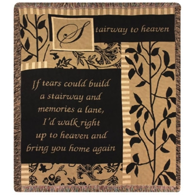 Black and Gold Uplifting Inspirational Stairway to Heaven Tapestry Throw Blanket 50