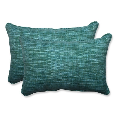 Set of 2 Blue Caribbean and Green Beach Horizon Outdoor Corded Rectangle Throw Pillows 24.5
