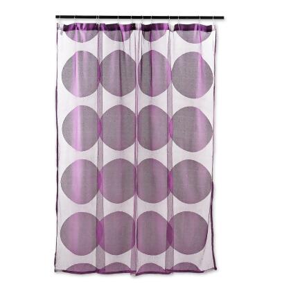 6' Purple and Clear Lace Circle Eggplant Modern Style Shower Curtain 