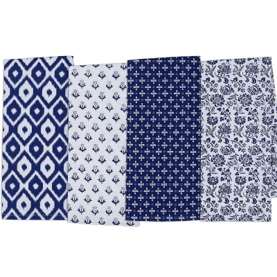 Set of 4 Blue and White Floral Rectangular Dish Towels 28