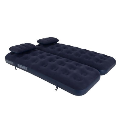 6.25' Navy Blue 3 in 1 Inflatable Flocked Air Mattress with Pillows 