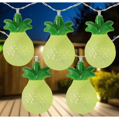 10-Count Green Pineapple LED String Lights - 4.5ft Clear Wire 
