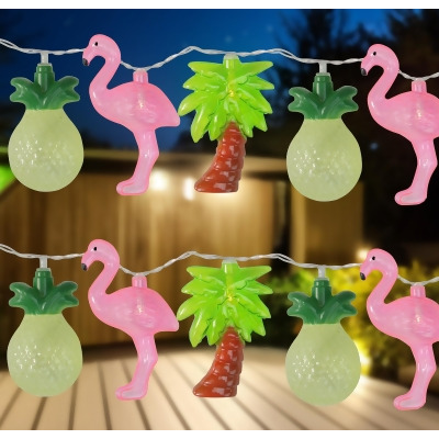 10-Count Tropical Summer LED String Lights - 4.5ft Clear Wire 