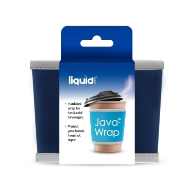 Set of 3 Navy Blue and Gray Java Wrap Travel Coffee Cup Sleeve 
