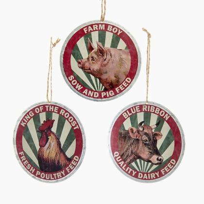Pack of 36 Red and Green Country Rustic Farm Animal 