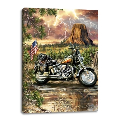 Green and Black The Open Road Rectangular Canvas Wall Art Decor 24